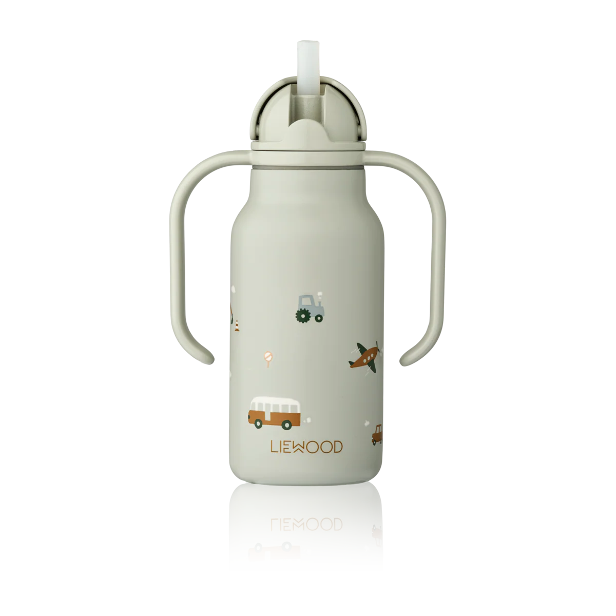 Liewood Thermo Trinkflasche "Kimmie" Vehicles | Dove Blue 250ml - Image 3