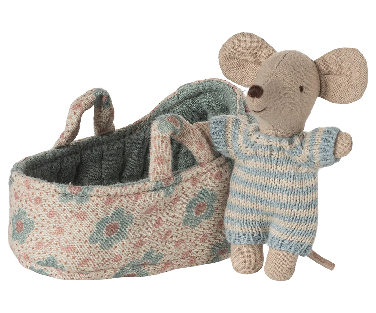 Maileg Babymaus in Tragetasche | Blue
