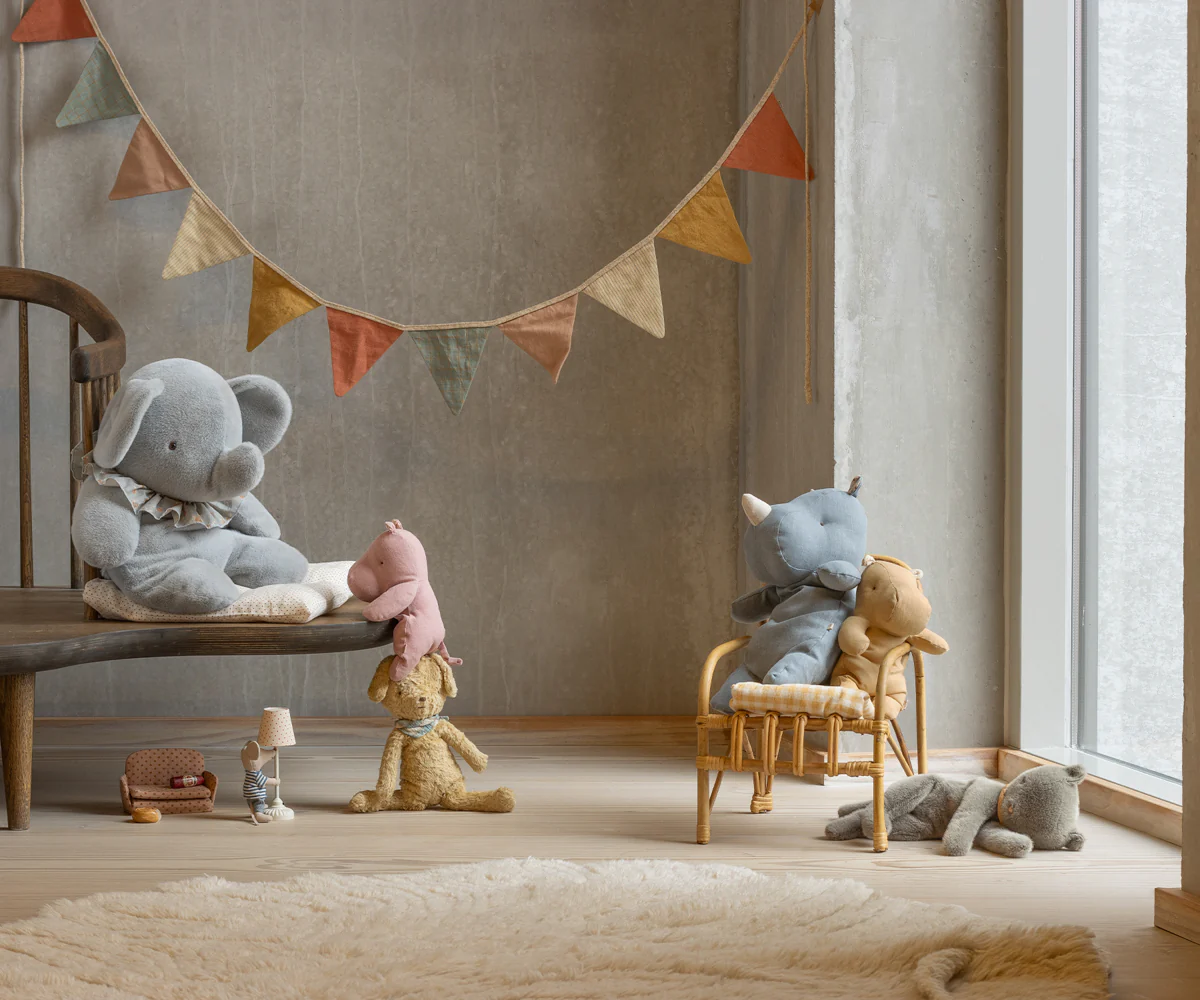 Maileg Elefant Gross | Blue / Grey - Image 2