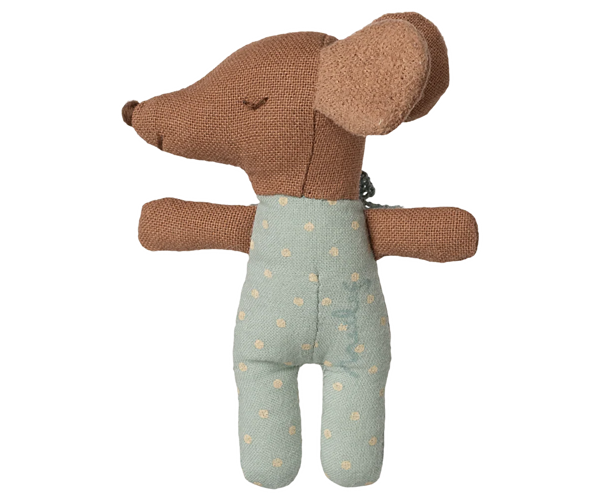 Maileg Sleepy-Wakey Baby Maus in Streichholzschachtel | Blau - Image 3