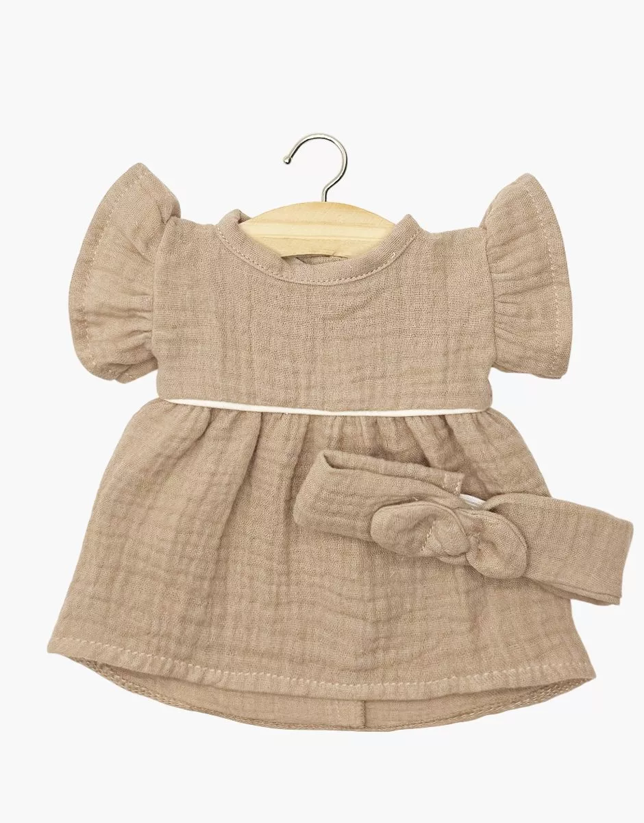 Minikane Puppen-Kleid "Daisy" mit Stirnband | Mokka