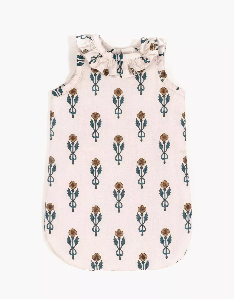 Minikane Puppen-Schlafsack "Fleurs Nordiques" | Kragen