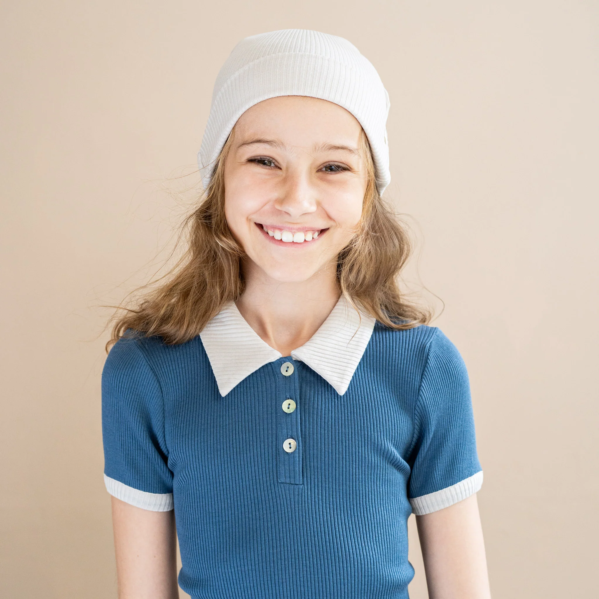 minimalisma Beanie Seide-Baumwolle "Bambi" Ecru - Image 3