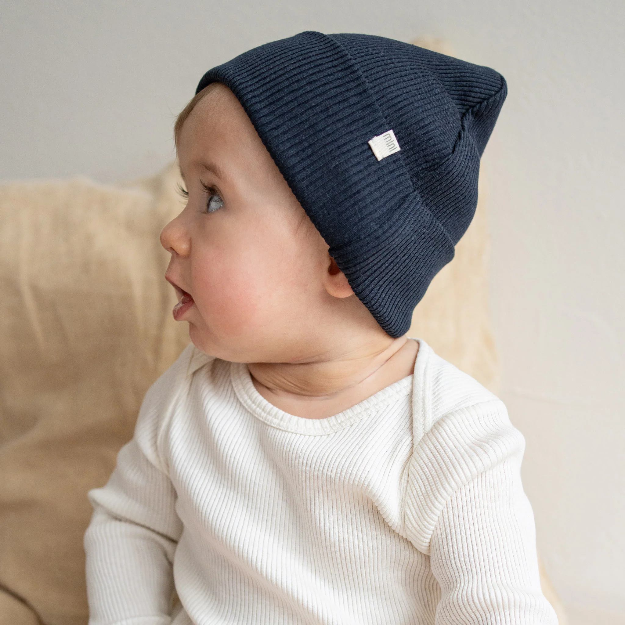 minimalisma Beanie Seide-Baumwolle "Bambi" Dark Blue - Image 2