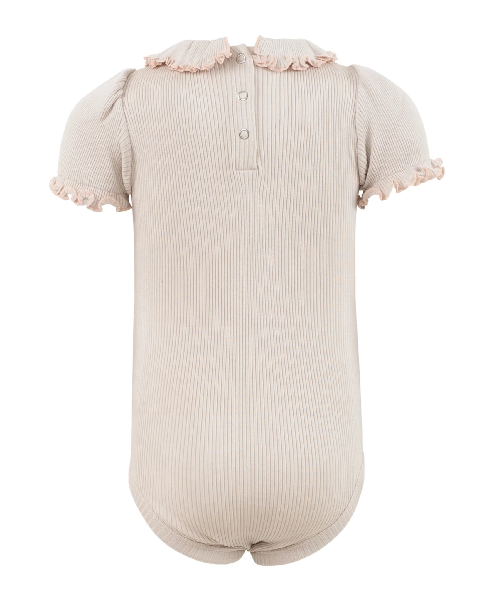 minimalisma Kurzarmbody Seide-Baumwolle "Bohemia" Ecru mit Sweet Rose - Image 4
