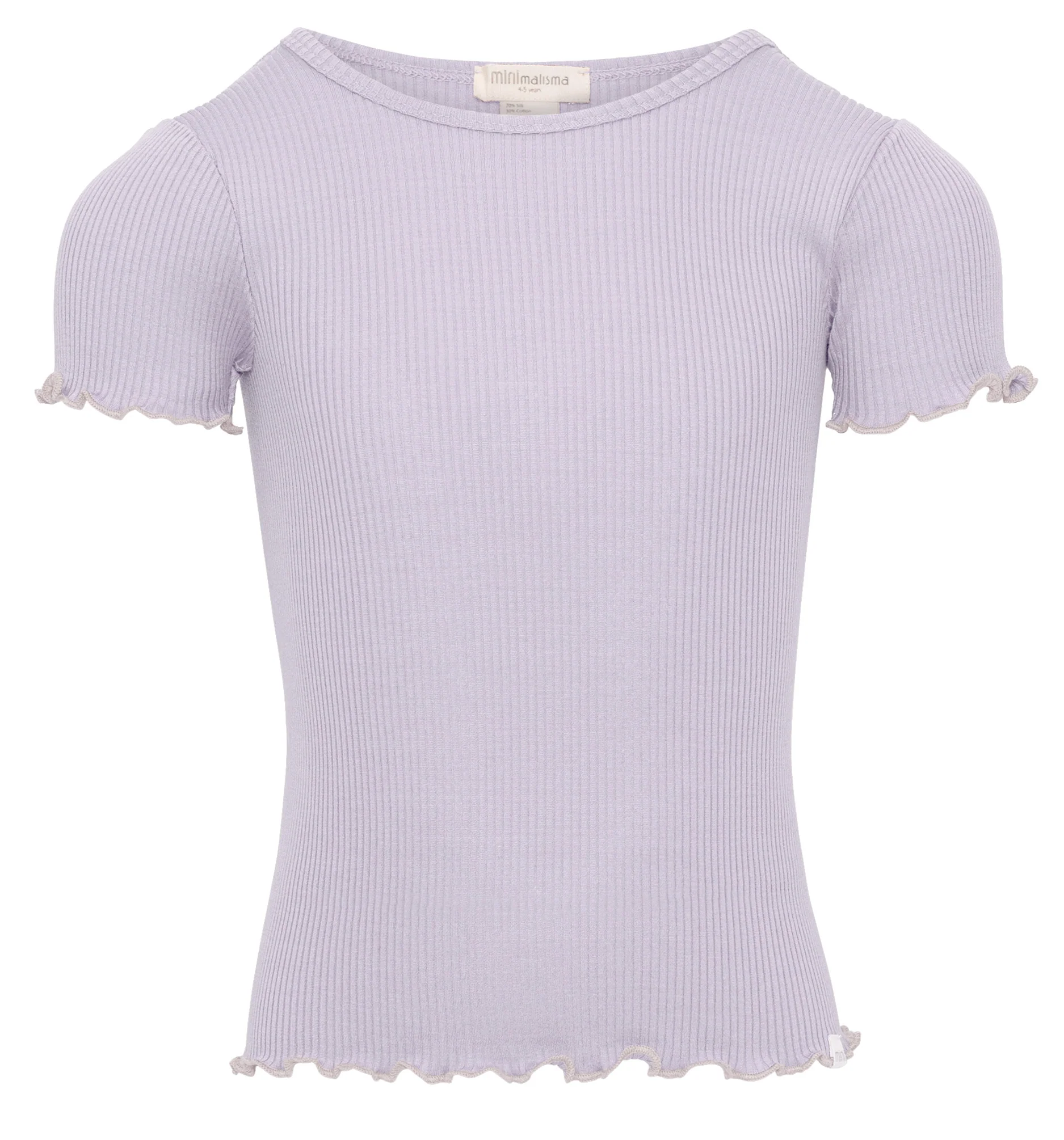 minimalisma Kurzarmshirt Seide 6-12Y "Blomst" Mauve mit Ecru