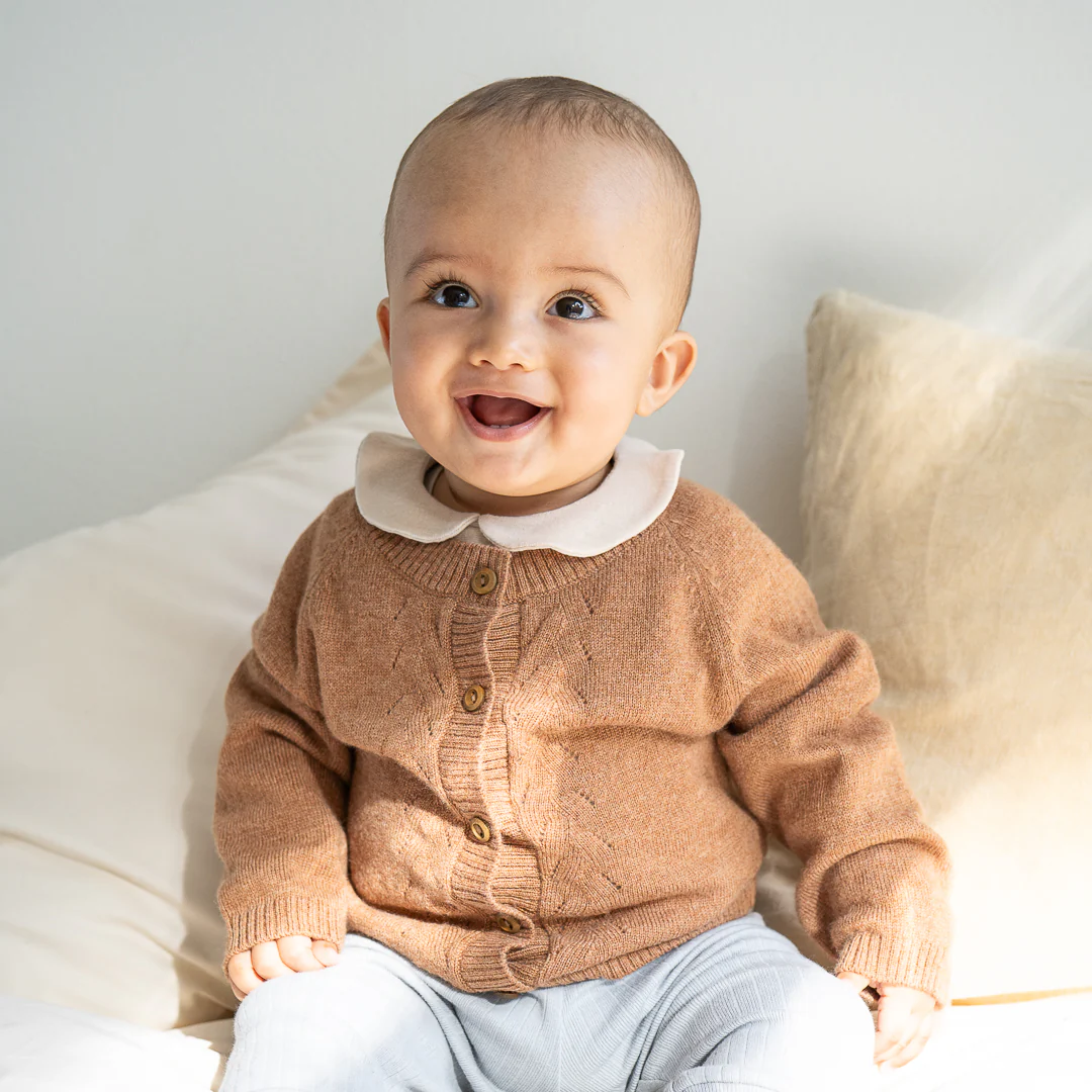 minimalisma Merino Strickjacke "Inka" |  Camel - Image 3