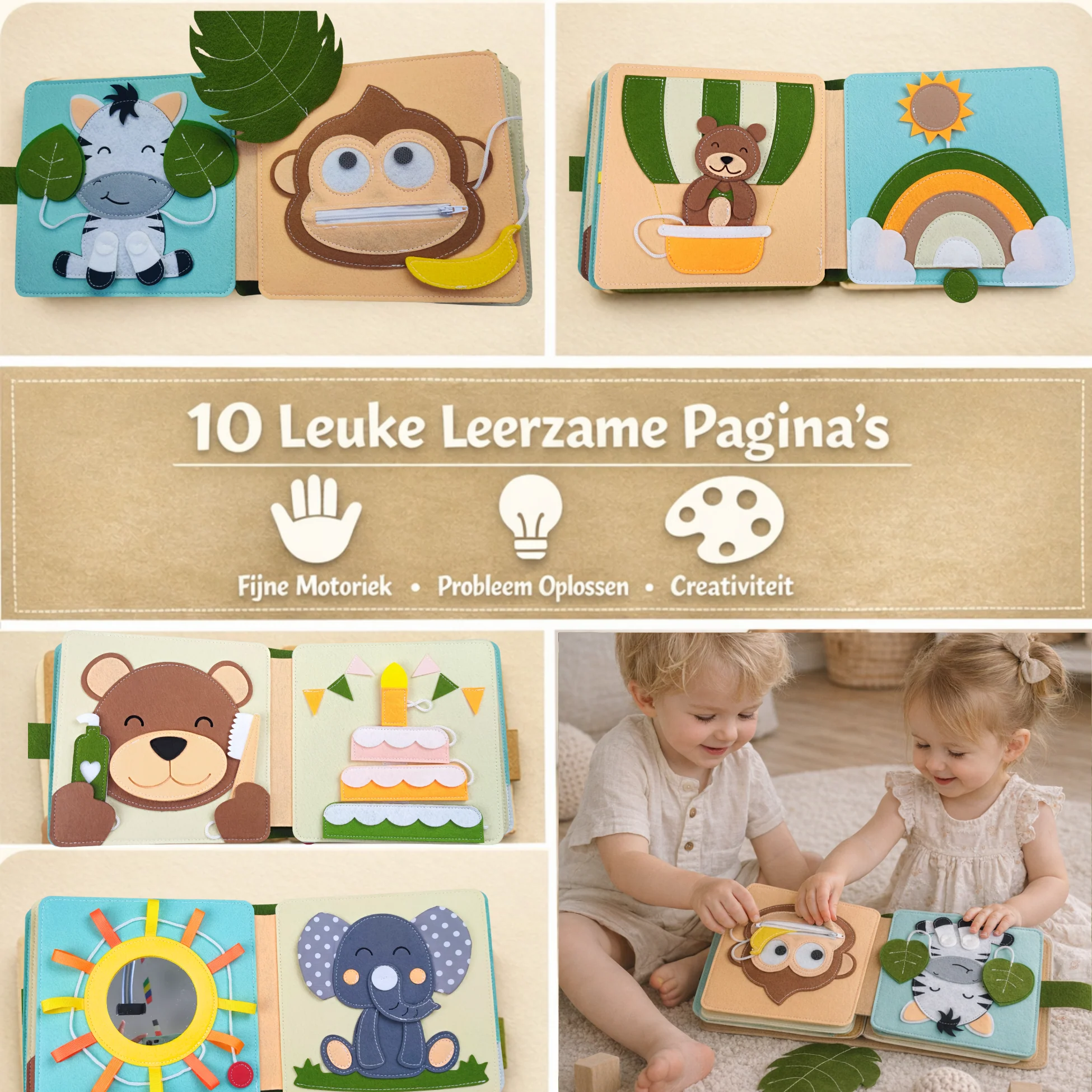 Joymaxx Montessori Quiet Book | Peekaboo-Löwe - Image 4