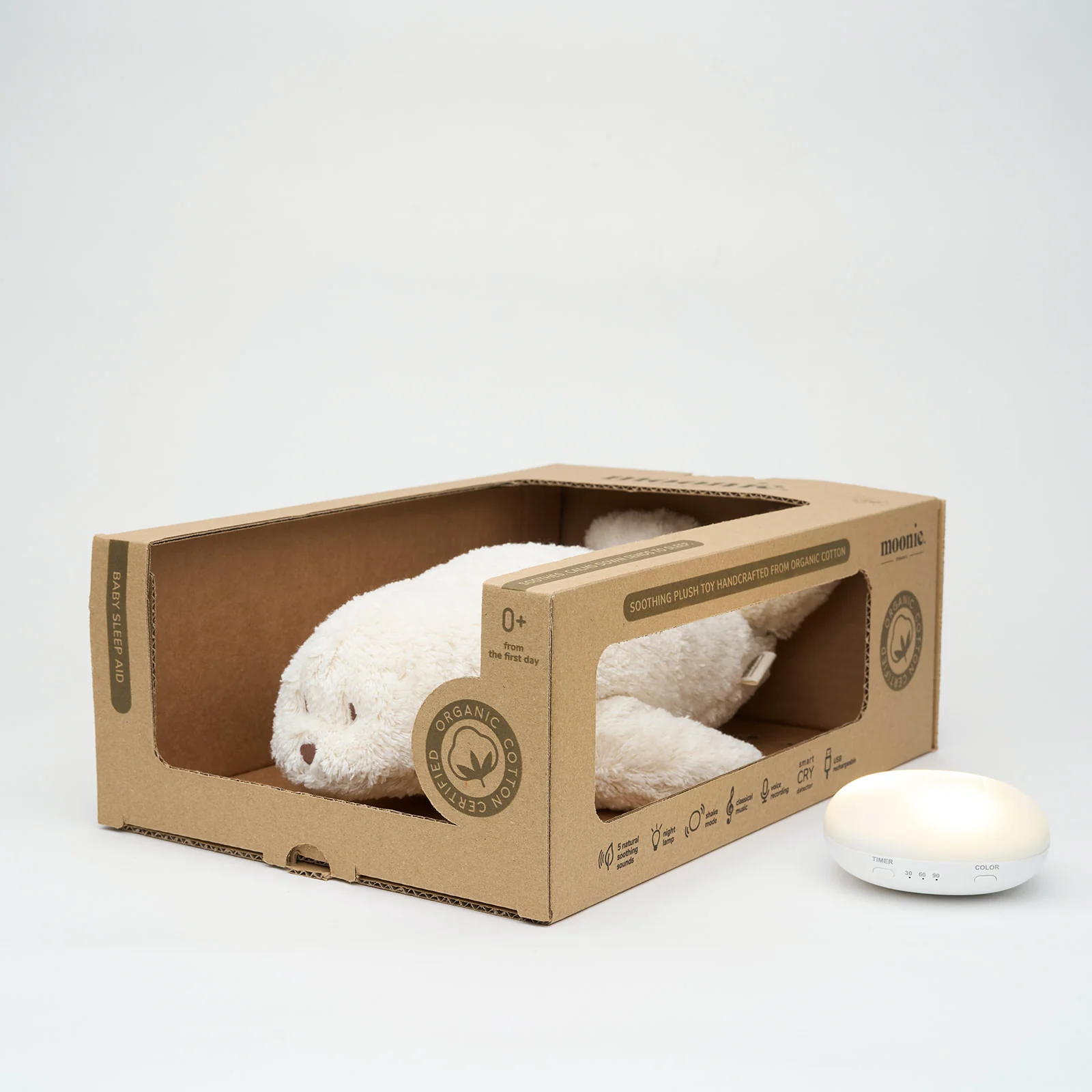 Moonie Kuscheltier Robbe mit Licht 2.0 "Organic Humming Seal" | Polar - Image 3