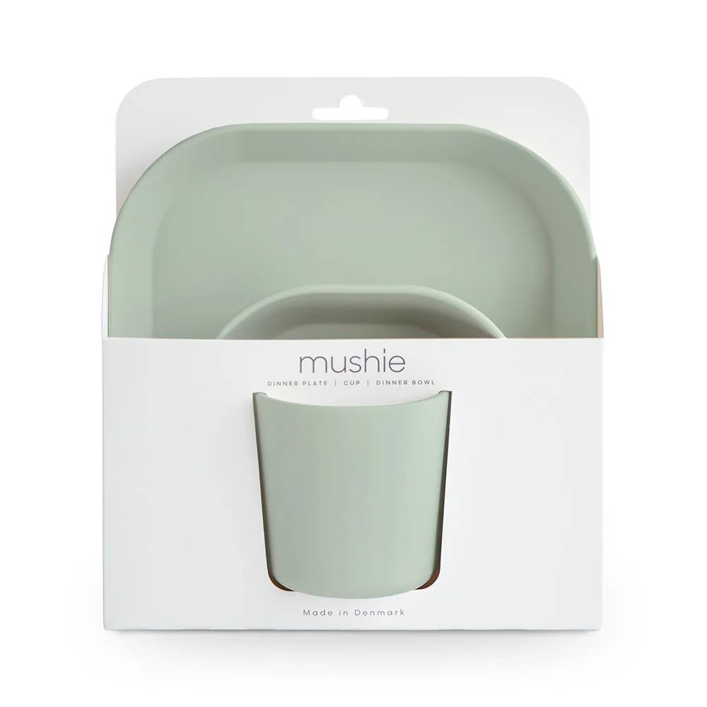 Mushie Geschirrset “Square“ | Sage