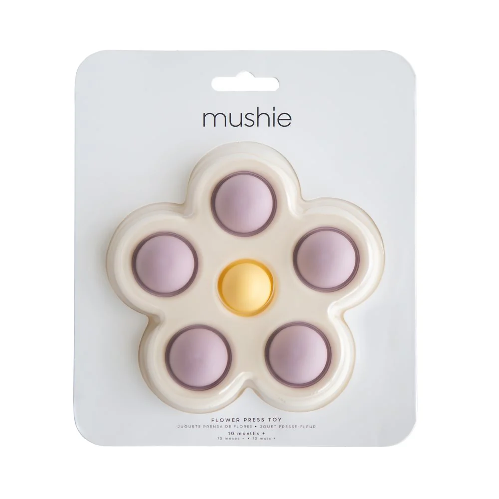 Mushie Blumen Babyspielzeug | Soft Lilac/Pale Daffodil/Ivory - Image 6