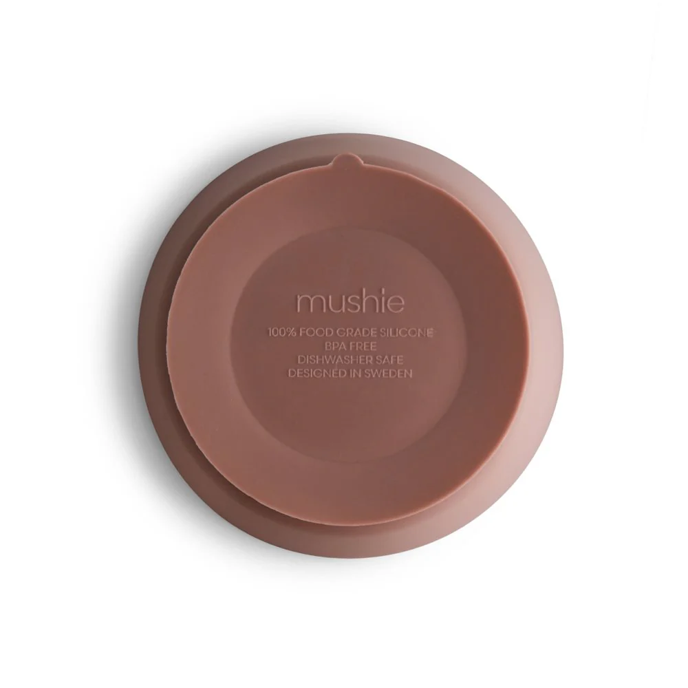Mushie Silikon Schüssel mit Saugnapf | Cloudy Mauve - Image 3