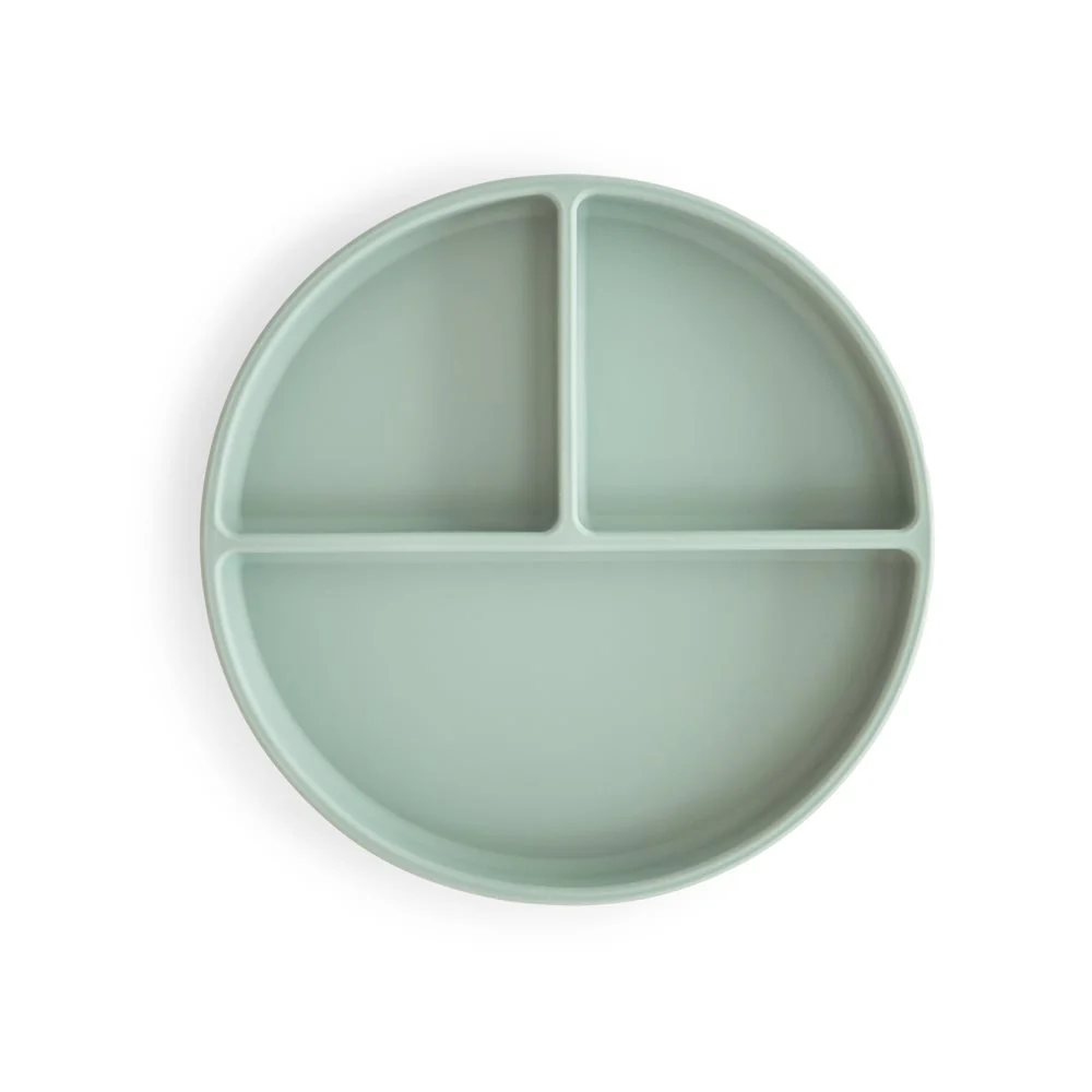 Mushie Silikon Teller mit Saugnapf | Cambridge Blue