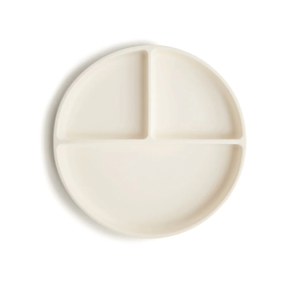 Mushie Silikon Teller mit Saugnapf | Ivory