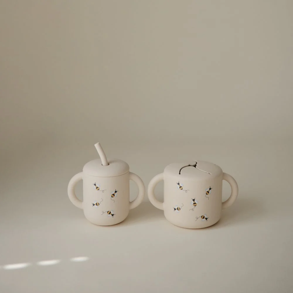 Mushie Silikon Lernbecher + Strohhalm | Bees - Image 6