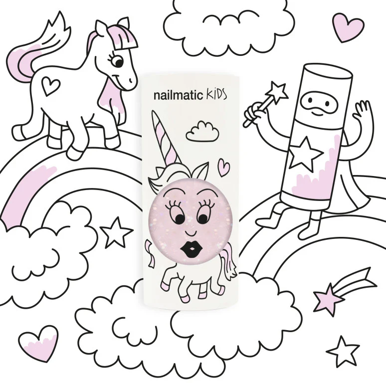 Nailmatic Kindernagellack "Polly" | Transparent Pink Glitter - Image 4