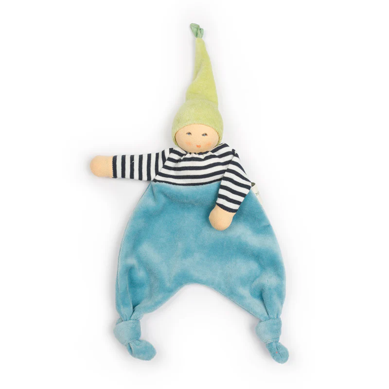 Nanchen Natur Kuscheltuch "Waldelfe" türkis-blau