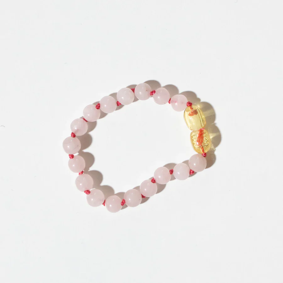 Nirrimis Bernstein Armkette "Rosequarz" Kids