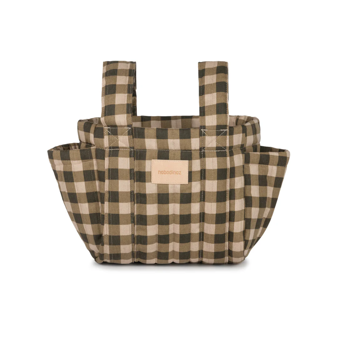 Nobodinoz Hyde Park Kinderwagen-Organizer | Green Checks - Image 3