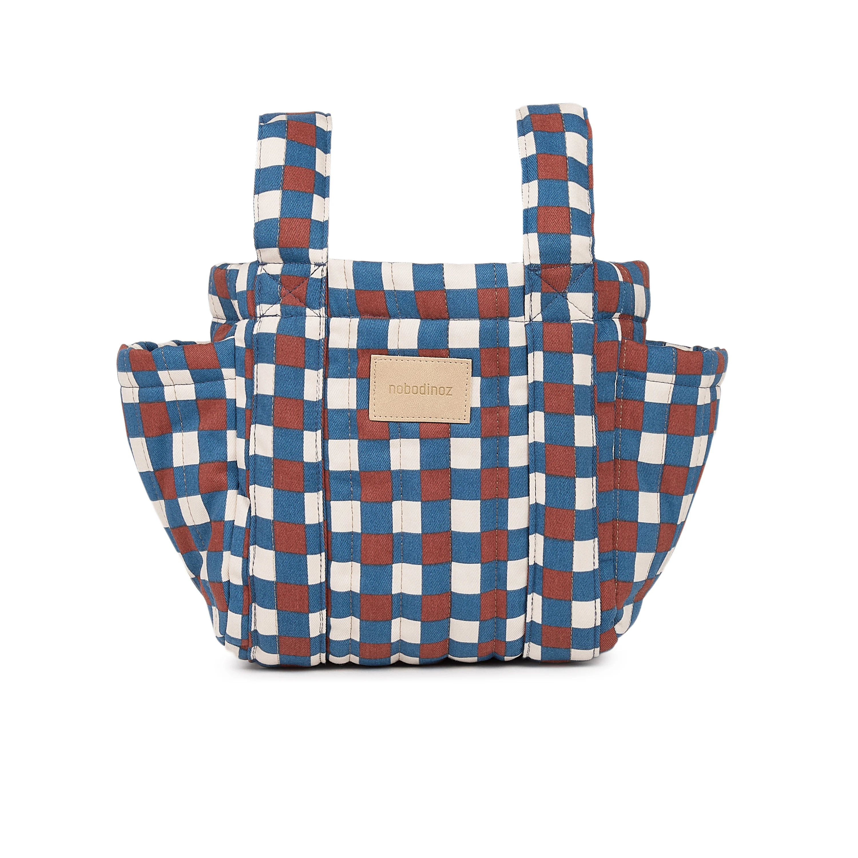Nobodinoz Kinderwagen-Organizer Hyde Park | Blue-Red Mosaik - Image 3