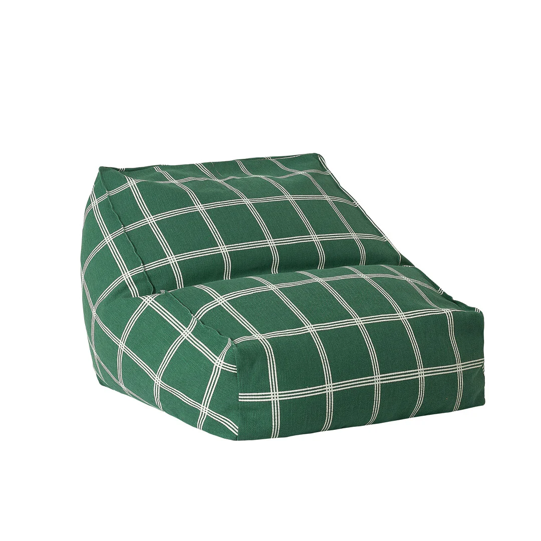 Nobodinoz Sitzsack-Sessel Vibes 68x60x40 | Grün-Weiss Fensterkaro - Image 4