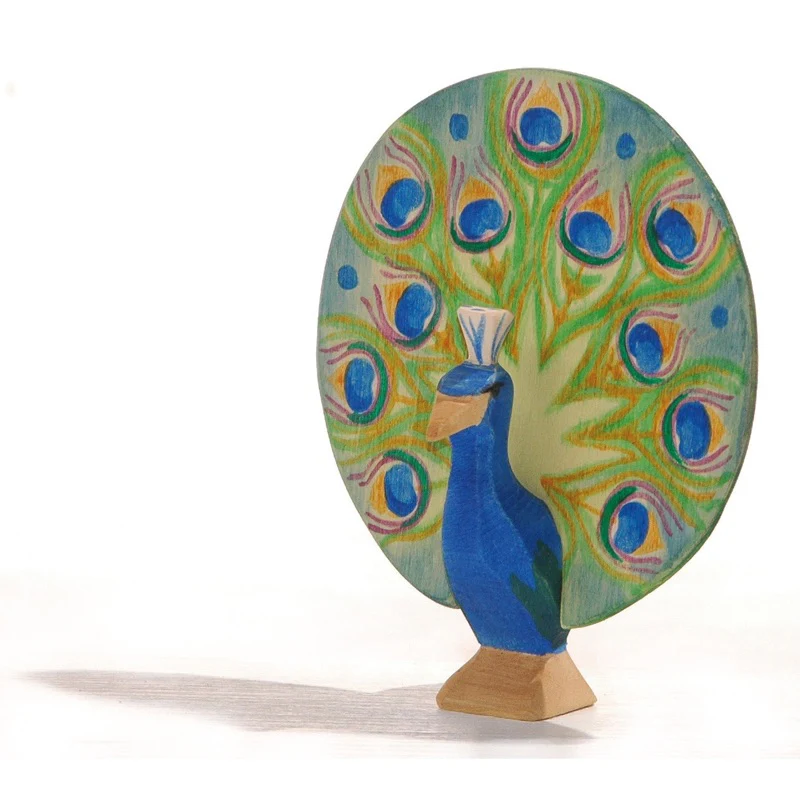 Ostheimer Holztier "Pfau mit Rad"