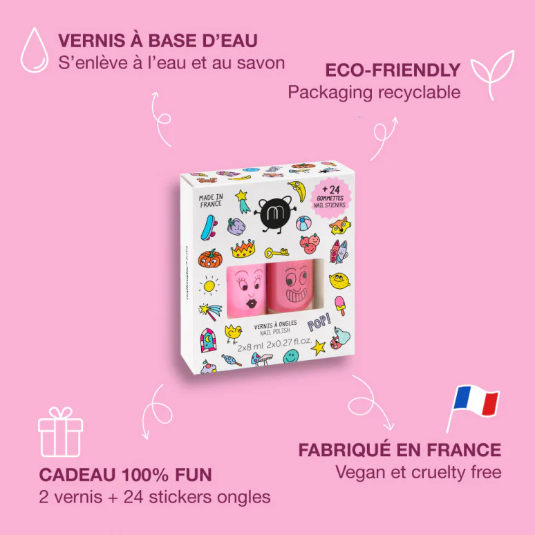 Nailmatic Nagellack "Pop" 2-er Set mit Sticker| Dolly Kitty - Image 2