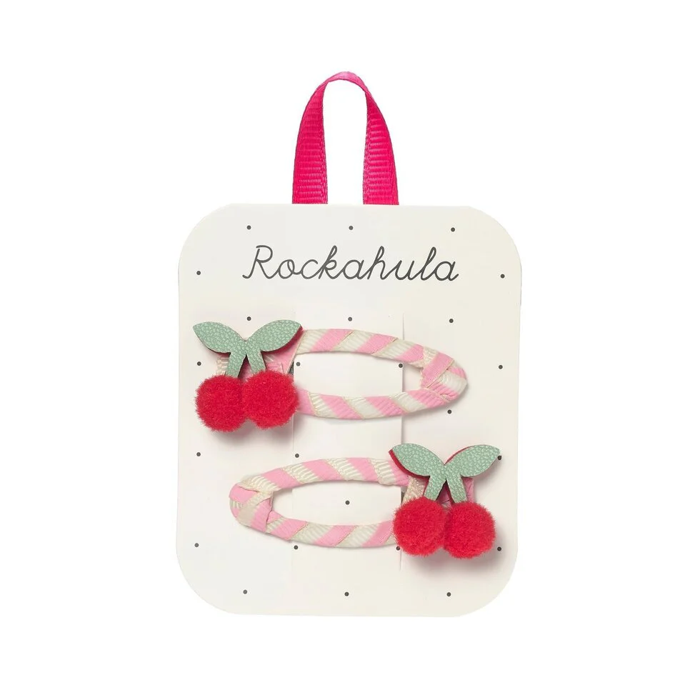 Rockahula Haar-Clips "Cherry Kiss Stripy"