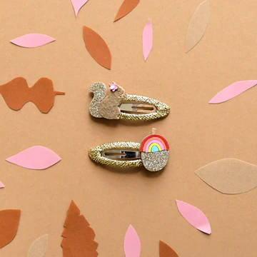 Rockahula Haarspangen - Squirrel and Rainbow Clips - Image 2