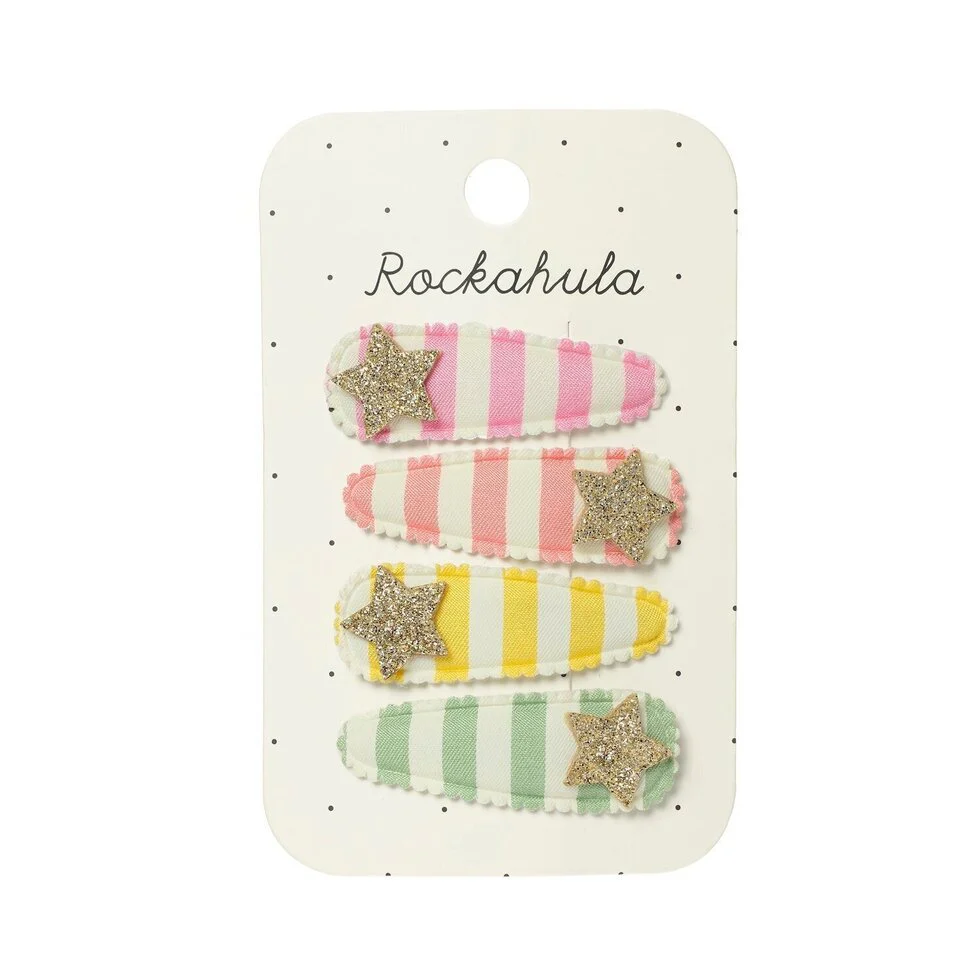 Rockahula Haar-Clip Set "Stripy Star Fabric"