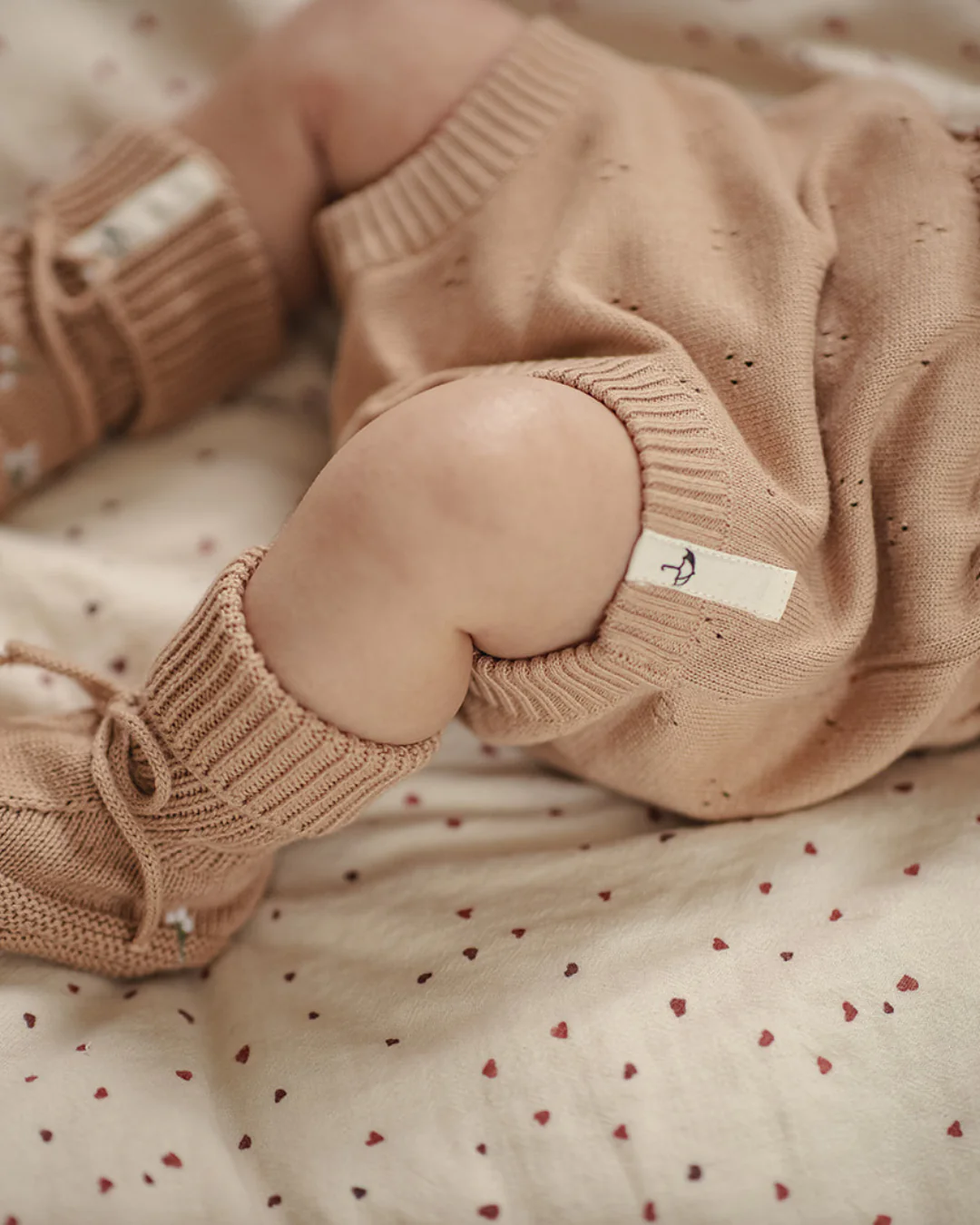 Saga Copenhagen Baby Strickschuhe - Bio-Baumwolle | Nude - Image 5