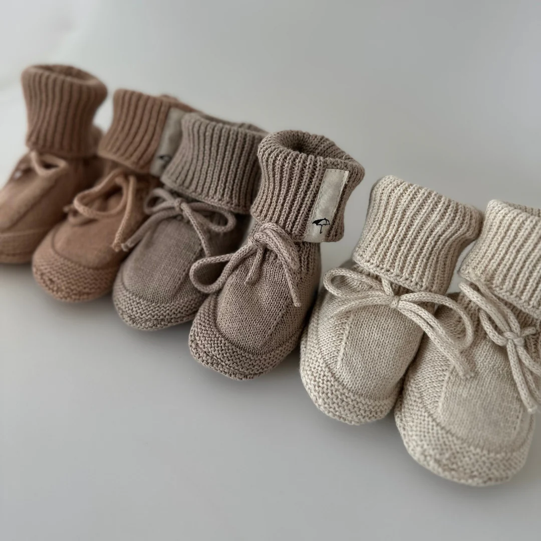 Saga Copenhagen Baby Strickschuhe - Bio-Baumwolle | Nude - Image 7