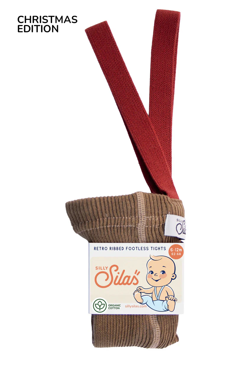Silly Silas Strumpfhose mit Träger | Acorn Brown - Maple Leaf