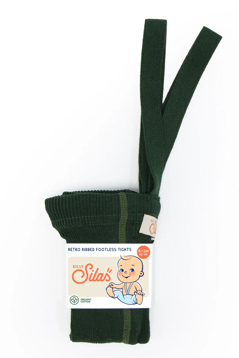 Silly Silas Fusslose Strumpfhose mit Träger | Dark Forest Green