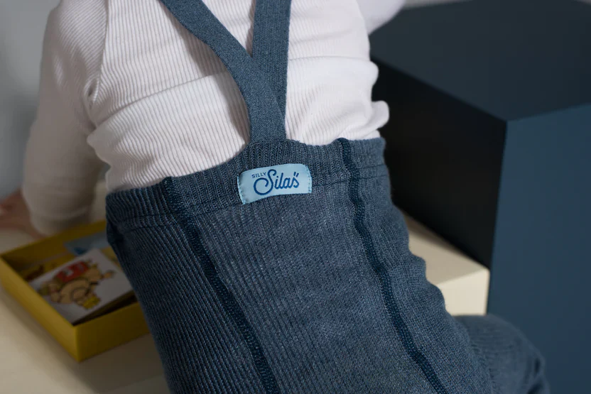 Silly Silas Fusslose Strumpfhose mit Träger | Steel Blue Blend - Image 4