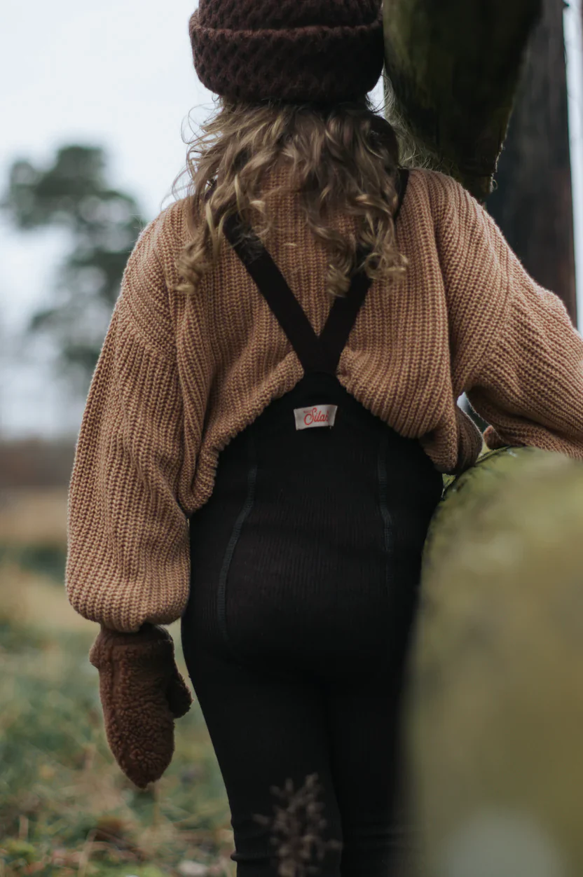 Silly Silas Fusslose Strumpfhose aus Wolle "Wooly" mit Träger | Cappuccino Brown - Image 4