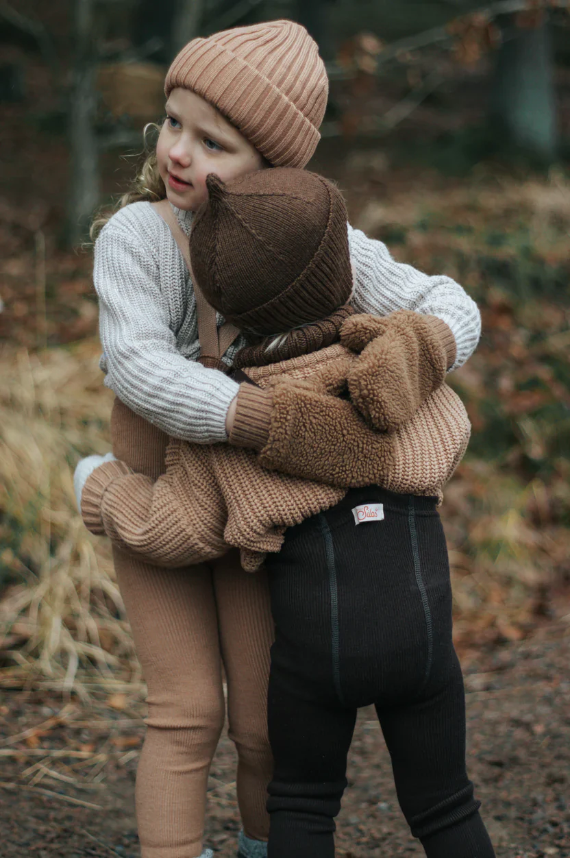 Silly Silas Fusslose Strumpfhose aus Wolle "Wooly" mit Träger | Espresso Brown - Image 3
