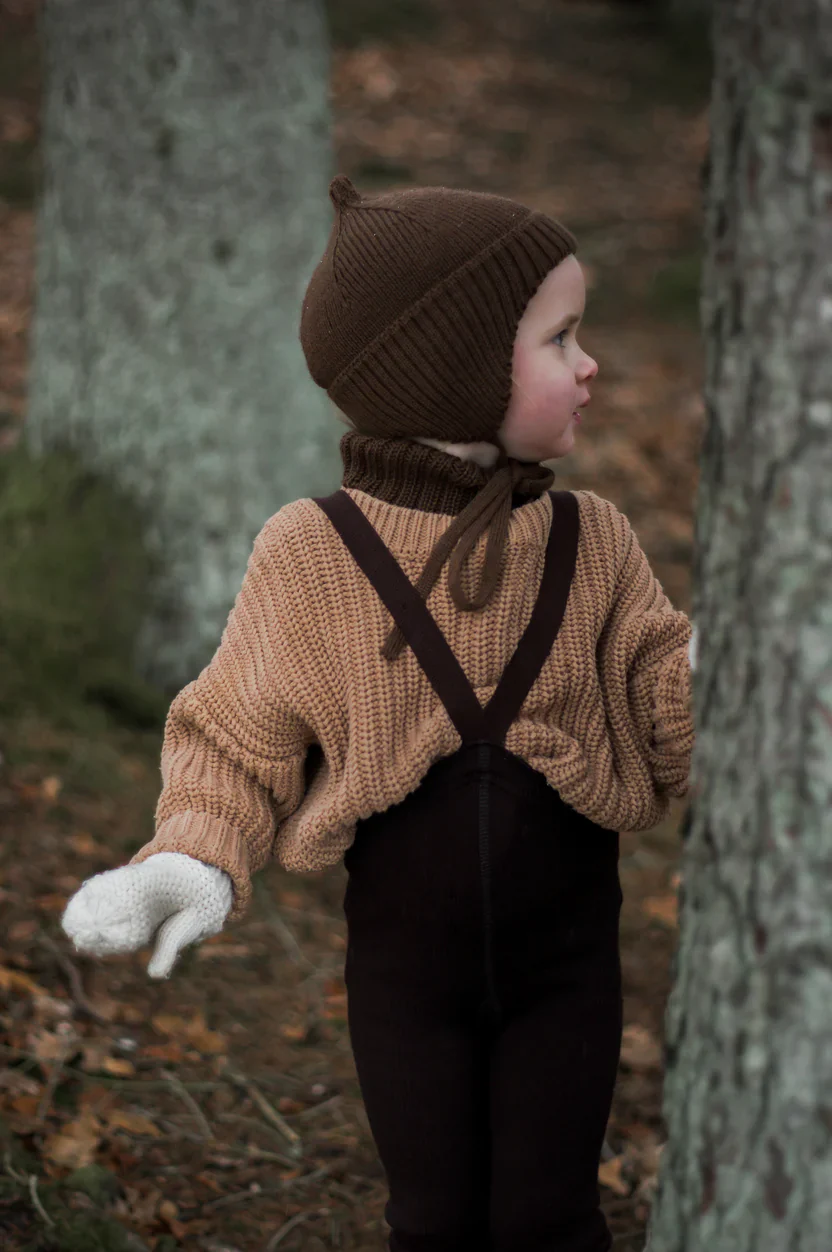 Silly Silas Fusslose Strumpfhose aus Wolle "Wooly" mit Träger | Espresso Brown - Image 6
