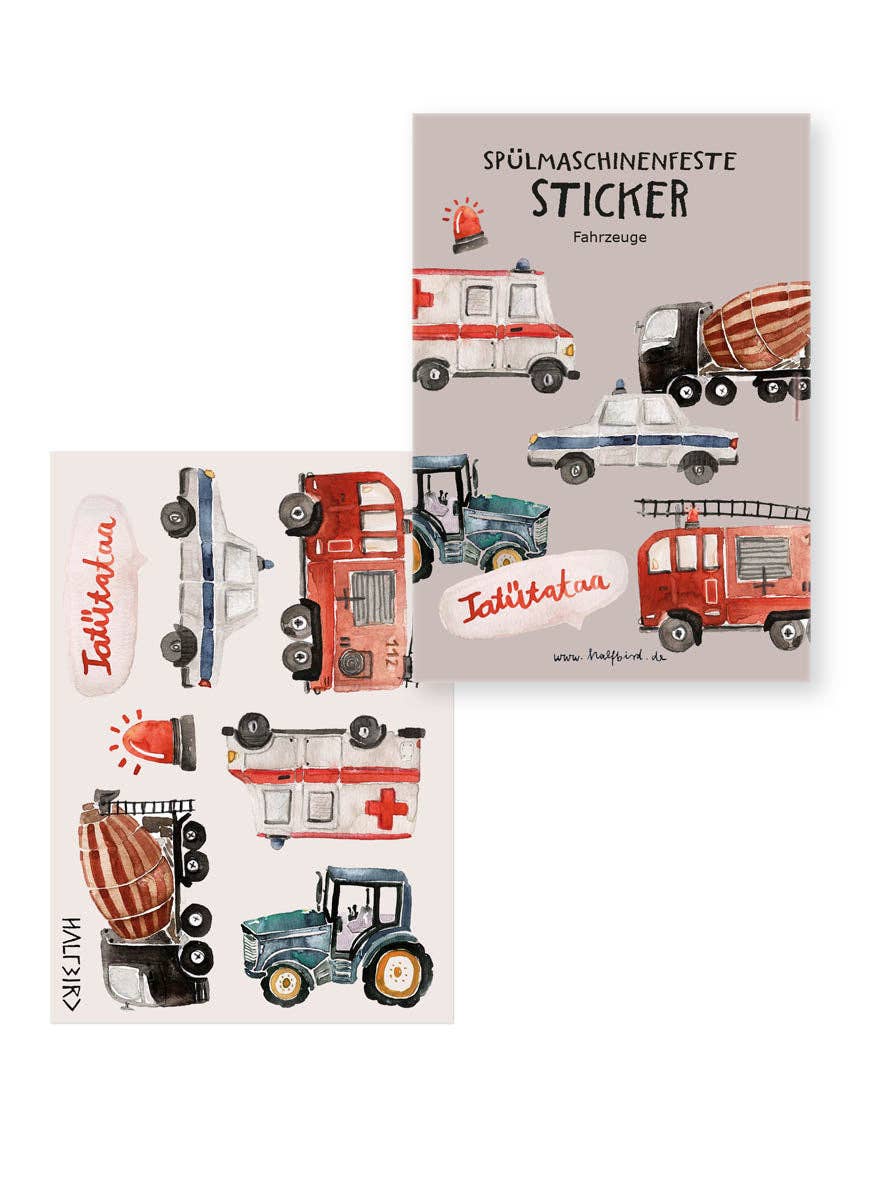 Halfbird Spülmaschinenfeste Sticker "Fahrzeuge" | Pocket Edition - Image 2