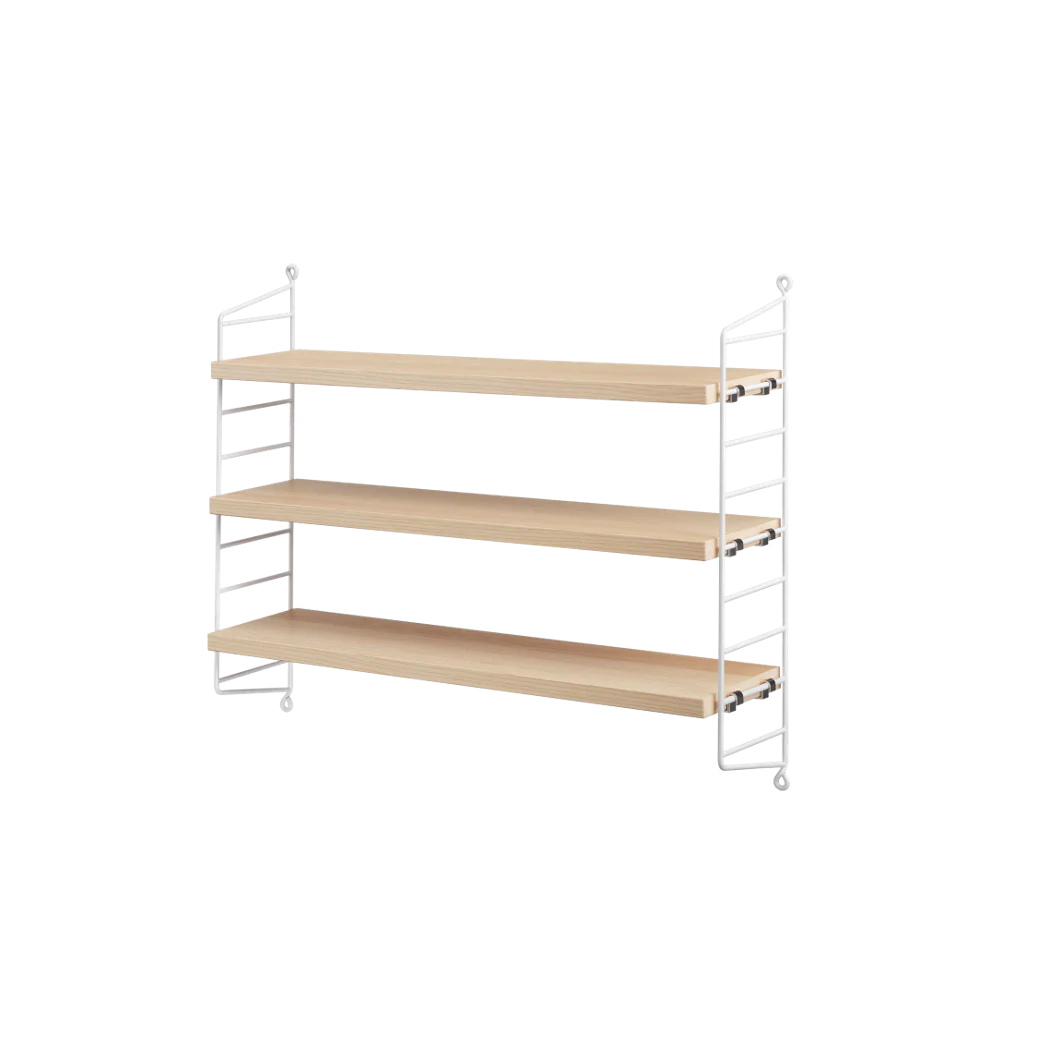 String Furniture Pocket Wandregal Esche/Weiss