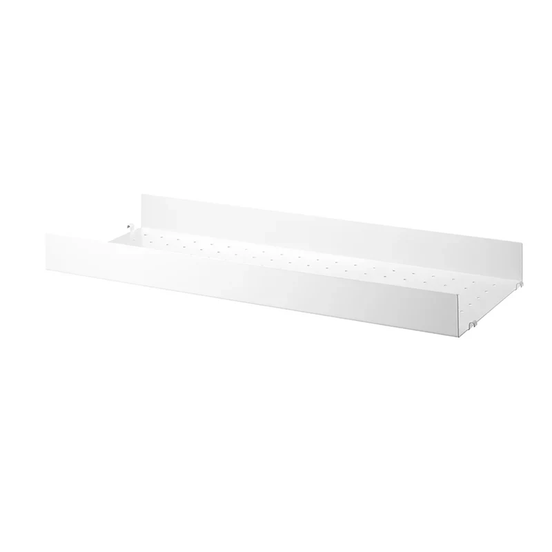 String Furniture Regalboden aus Metall mit hoher Kante "System" 78x30 cm | Weiss - Image 4