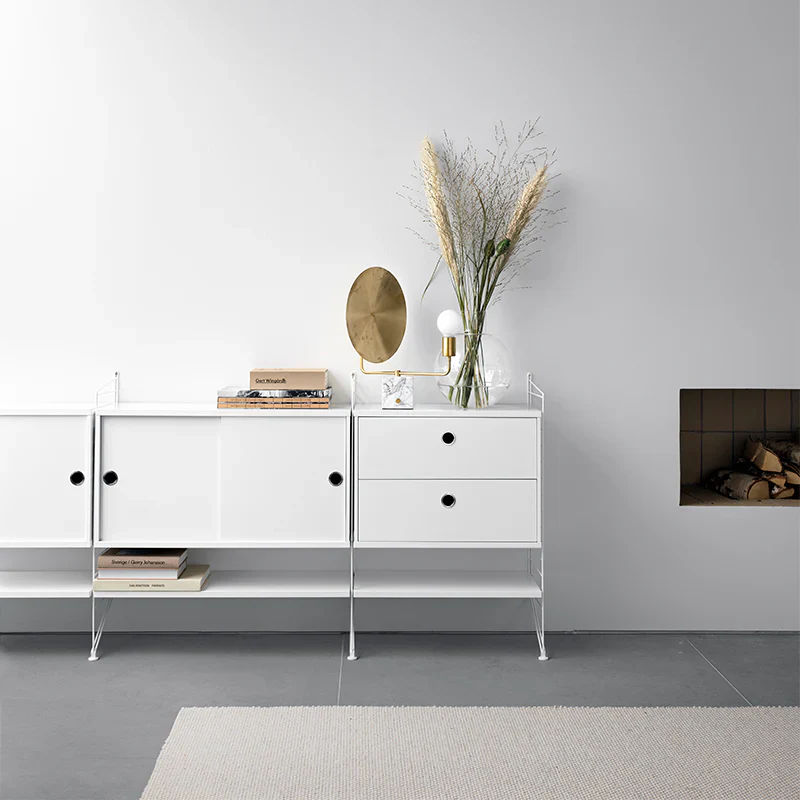 String Furniture Schrankelement mit Schiebetüren "System" 78x30 cm | Weiss - Image 5