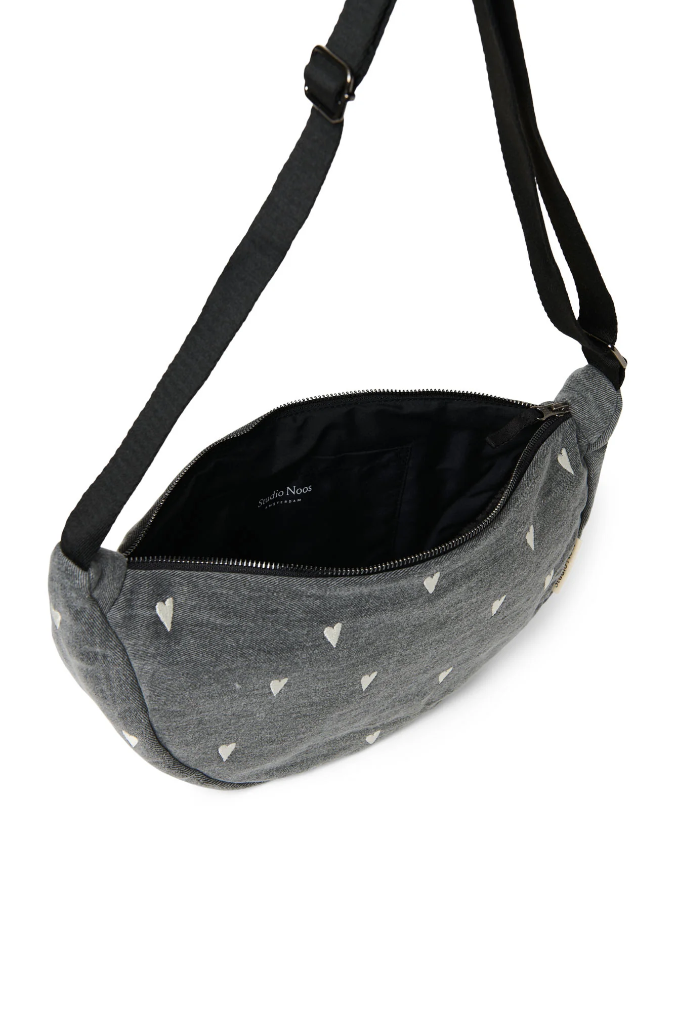 Studio Noos Gürteltasche für Erwachsene "Denim" Grey Hearts - Image 5
