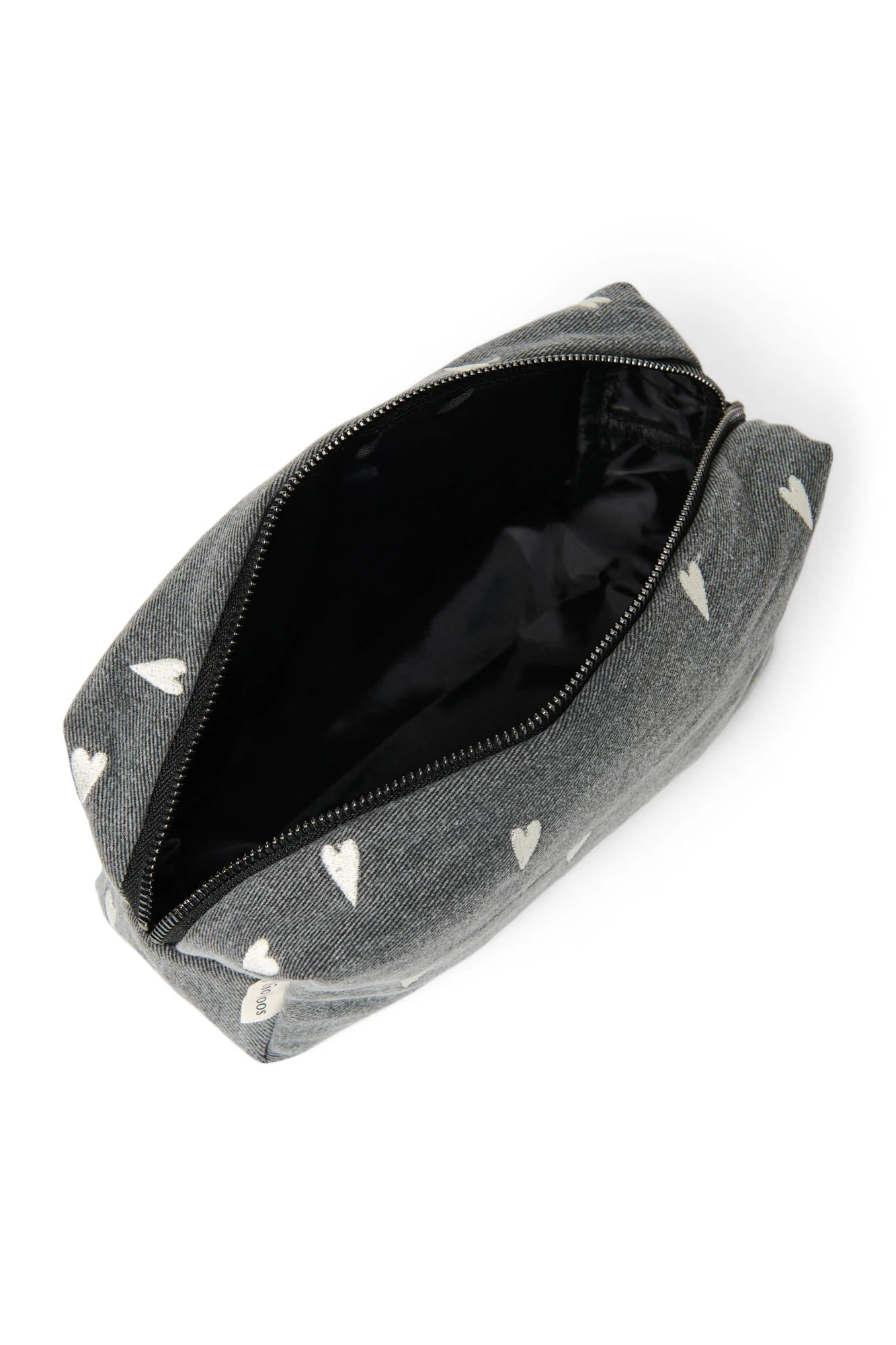 Studio Noos Necessaire Denim "Pouch" Grey Hearts - Image 3