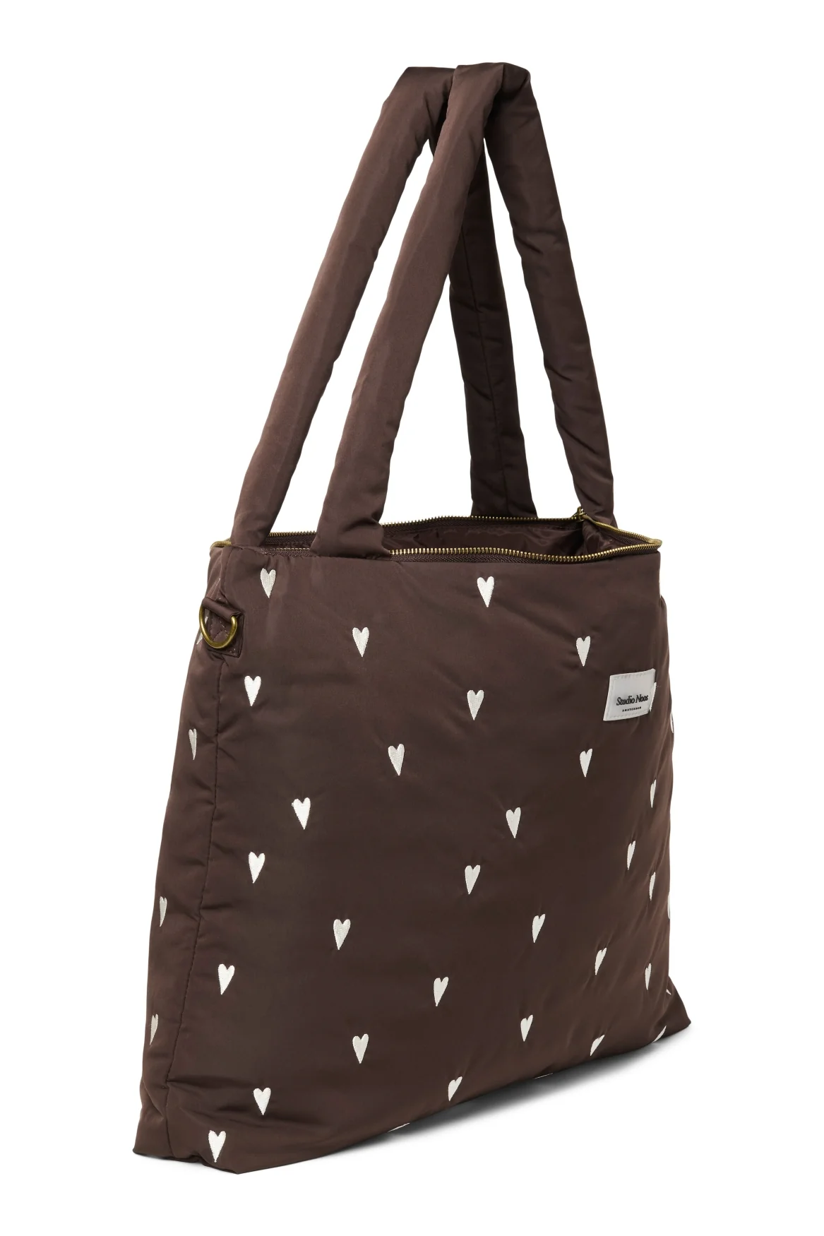 Studio Noos Wickeltasche "Puffy" | Brown Hearts - Image 3