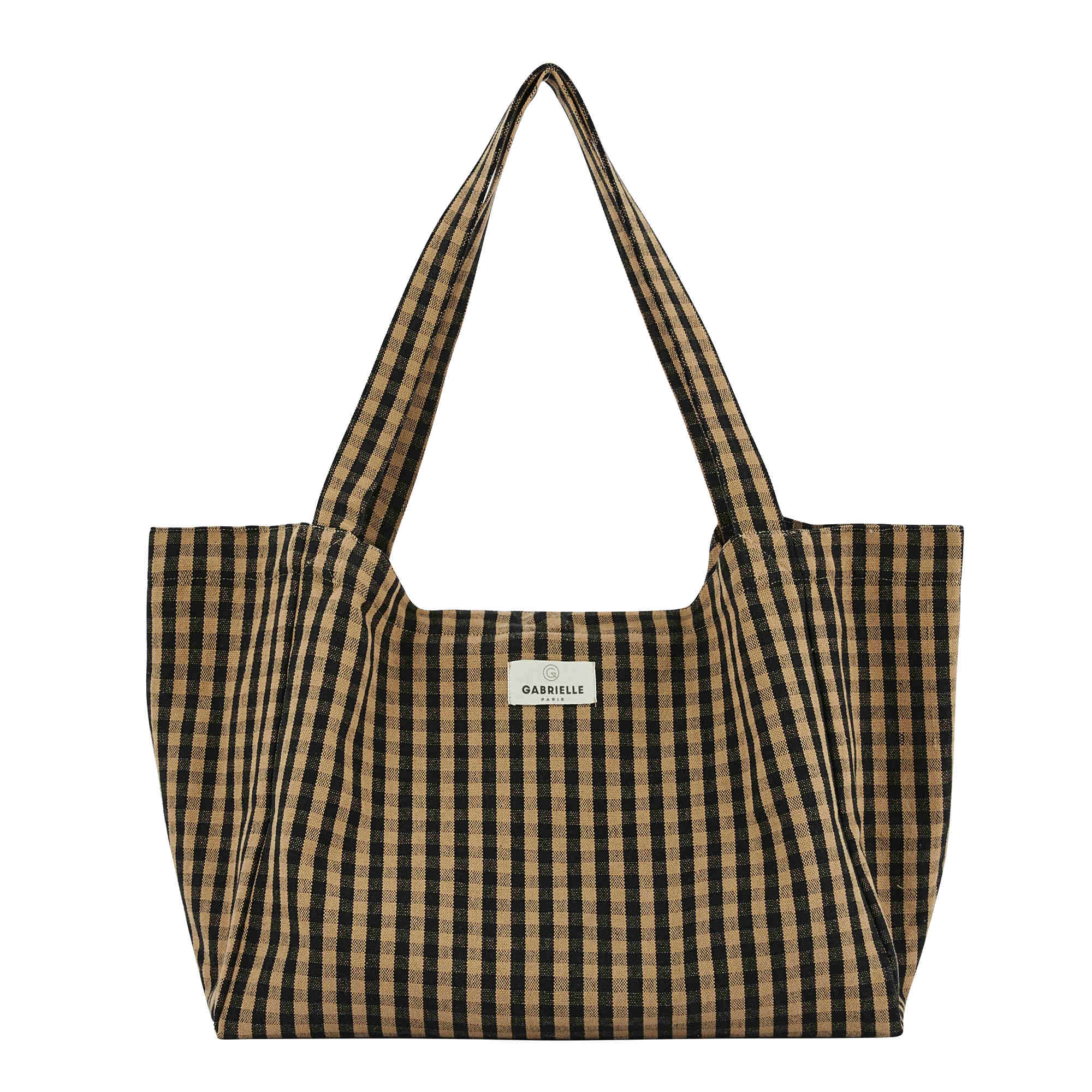 Gabrielle Paris Baumwollhandtasche | Vichy Café - Image 6