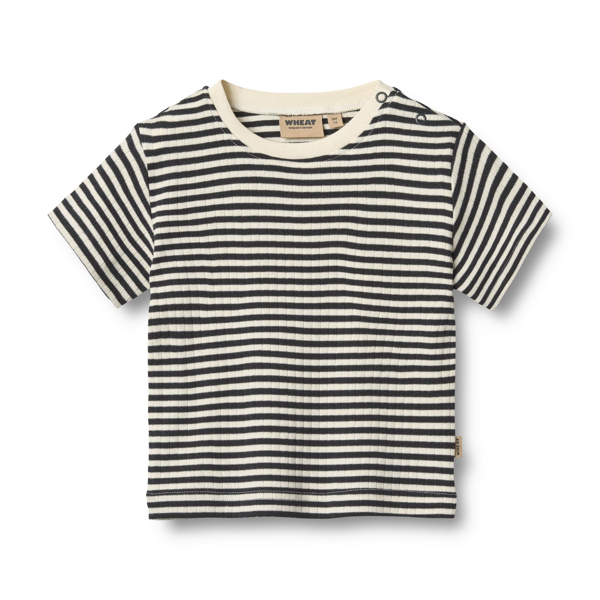 Wheat 2 Rib T-Shirt "Fabian" Navy Stripe - Image 5