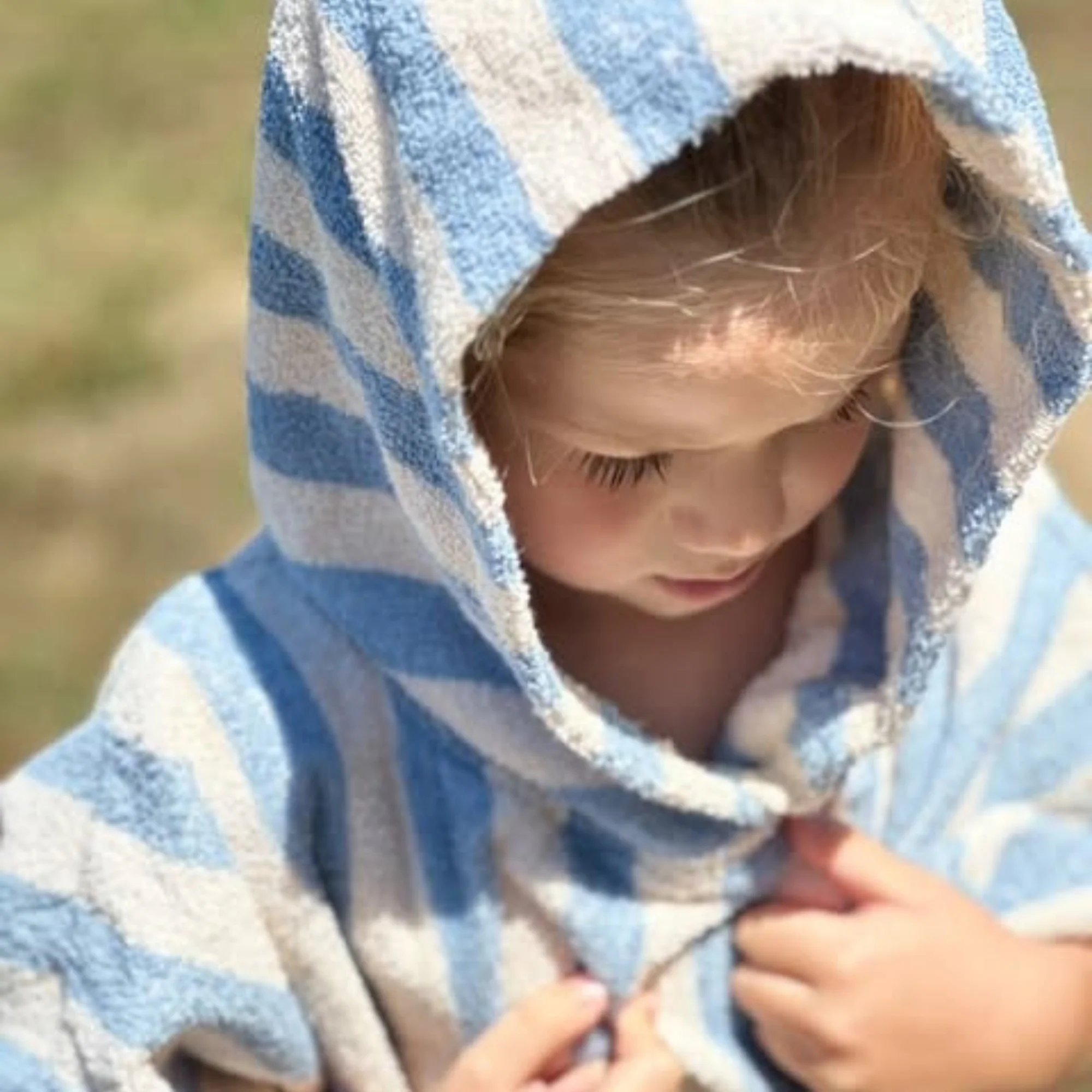Wheat Frottee-Poncho "Lille" | Blue Swim Stripe - Image 2