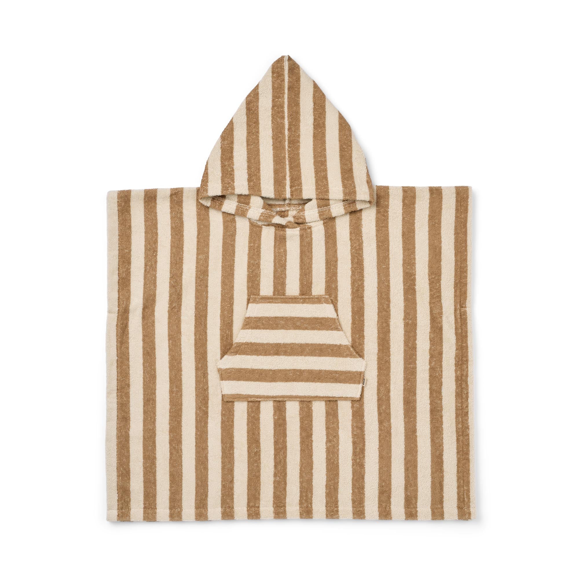 Wheat Frottee-Poncho  "Lille" | Cappucino Stripe