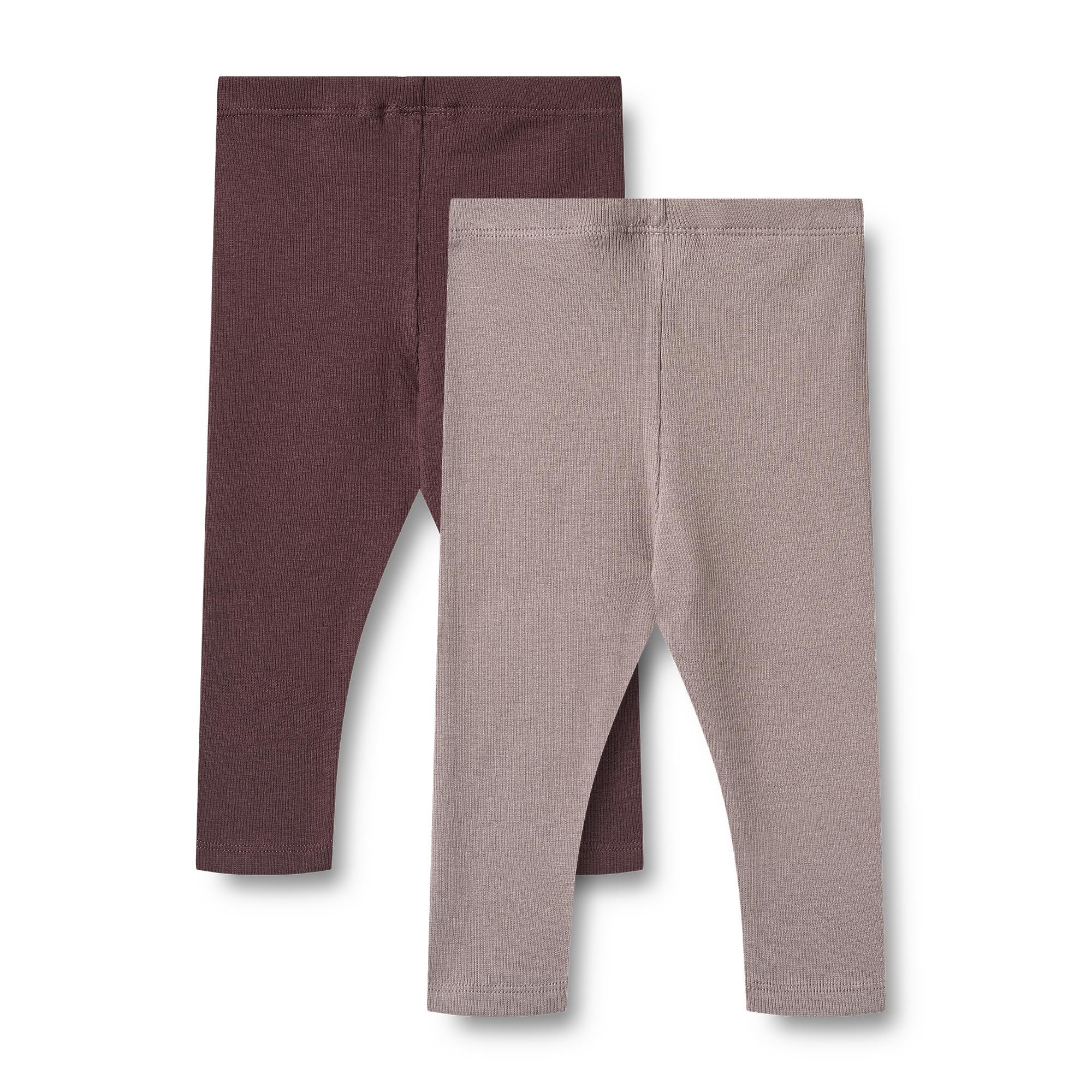 Wheat Rib Leggins 2er-Pack "Maddy" Purple Fudge